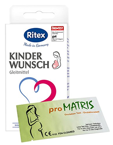 Ritex Kinderwunsch Gleitmittel 8 Applikatoren à 4 ml Vorteilspack + 20 proMatris Ovulationstest Streifen 10 miu/ml