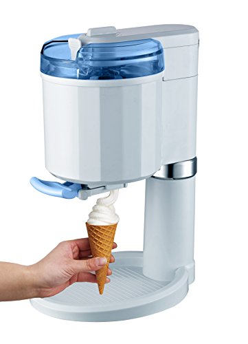 Gino Gelati GG-45W-Blue Creamy 4in1 Softeismaschine, Eismaschine, Frozen Yogurt-Milchshake Maschine, Flaschenkühler