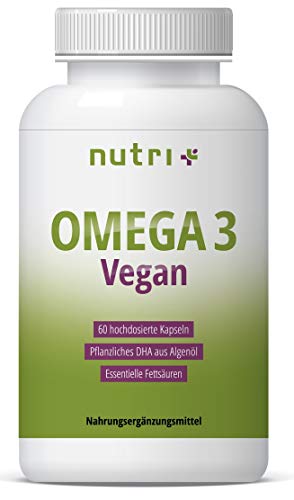 OMEGA-3 VEGAN - Essentielle O3-Fettsäuren aus Algenöl - vegane Kapseln - hochdosiertes veganes DHA Öl 800mg - pflanzlich & vegetarisch - ohne Fischöl, Rind & Gelantine