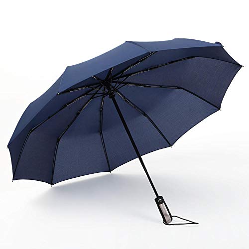 WENSISTAR Regenschirm Sturm fest Taschenschirm ，23-Zoll-Herren Business-Regenschirm, super wetterfester Regenschirm, Rutschfester Anti-Schweiß-Automatikschirm @ Navy，für Dienstreise Wanderung Reisen