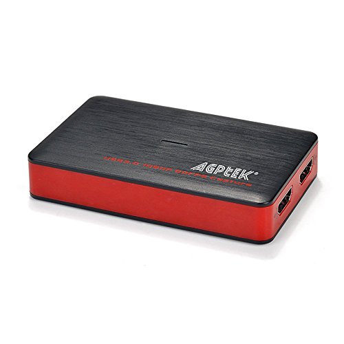 AGPtEK USB 3.0 HDMI HD Video Capture, Videoaufnahmekarte 1080P 60FPS Spiele Rekorder Box Live-Streaming Gerät für Windows Linux Os X Systeme