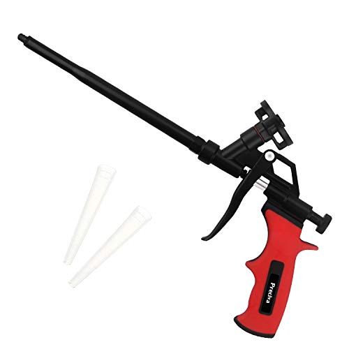 Schaumpistole, Preciva Bauschaumpistole Bauschaum Pistole PU Expanding Foam Gun Dosierpistole aus Metall (Rot)