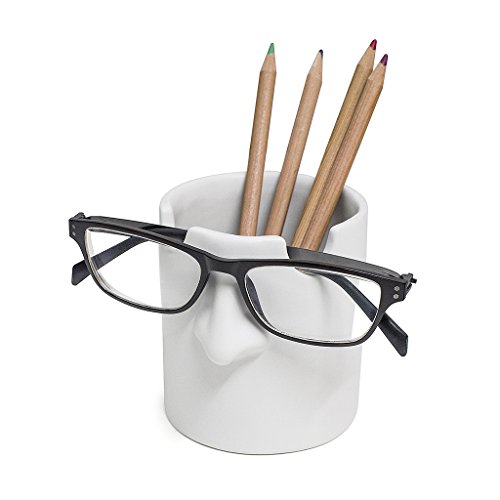 balvi Stifte- und Brillenhalter Mr. Tidy Farbe Weiß Legen Sie Ihre Brille in Heim und Büro Immer am gleichen Ort ab Aus Keramik