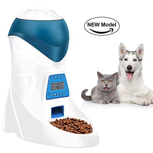 Jnwayb JW26 Futterautomat, Automatischer Futterspender mit akustischer Benachrichtigung und Timer Funktion, 6 Mahlzeiten für Hunde (Mittel und Klein) und Katzen