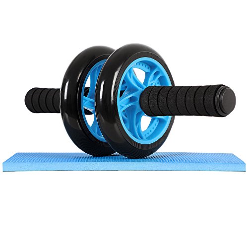 SONGMICS AB Roller Bauchtrainer AB Wheel für Fitness Bauchmuskeltraining Muskelaufbau Bauchroller für Frauen und Männer (Blau)