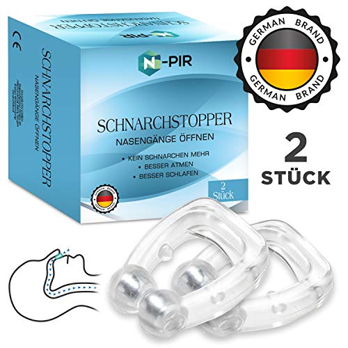 N-PIR effektiver Schnarchstopper Nasenclip hilft gegen Schnarchen - Magnetischer Nasenring als Anti Schnarch Mittel - Starke Antisnore Nasenklammer als Nasenpflaster Alternative