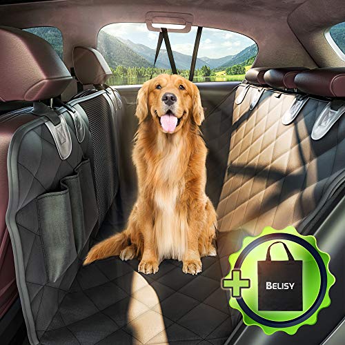 BELISY Universal Autoschondecke für Hunde - 145x137cm - Auto Hundedecke für Rückbank & Kofferraum