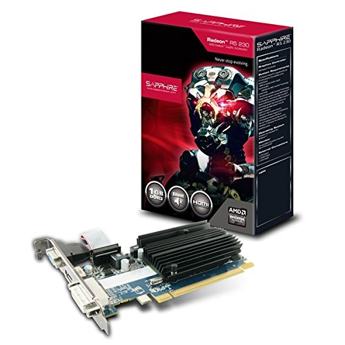 Sapphire 11233-01-20G GRA PCX AMD Radeon R5 230 passiv Grafikkarte (PCI-e, 1GB GDDR3 Speicher, HDMI, DVI, VGA, 1 GPU)