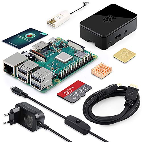 ABOX Raspberry Pi 3 Modell B Plus (B +) Ultimatives Starterkit mit 32GB Class 10 SanDisk Micro SD Karte, 2,5A EIN/aus-Schaltnetzteil und Premium Black
