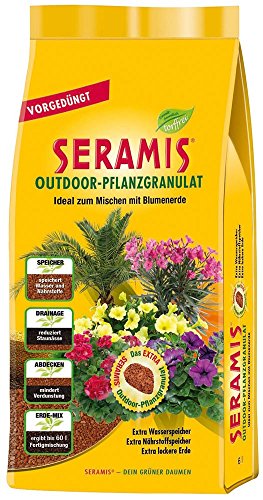 Seramis Ton-Granulat für alle Balkon- und Kübelpflanzen, Vorgedüngt, Outdoor-Pflanzgranulat, Ton-Farbe, 6 Liter