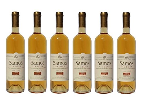 6x Griechischer Weißwein Samos Vin Doux je 750ml Muscat Muskat Wein aus Griechenland Likörwein Weiß Wein Spar Set + Sachet 10ml Olivenöl aus Kreta