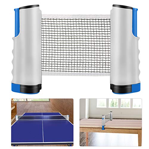 Weeygo Tischtennisnetze Tischtennis Netze, Justierbarer Einziehbares Netz Ping Pong Ersatznetz, Beweglicher Reisehalter - Einstellbare Länge 200(max) x 14,5cm