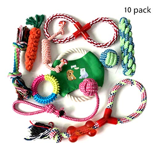 Nifogo Hundespielzeug Set,Interaktives Welpenspielzeug Pet Rope Spielzeug für Kleine mittlere große Hunde (10 Stück)