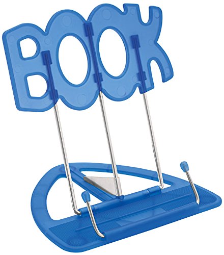 Wedo 21119903 Leseständer Book (aus Kunststoff, stufenlos verstellbar, vernickelte Bügel) blau