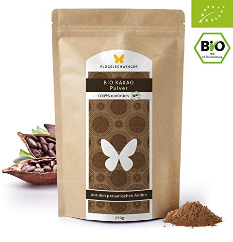 250g BIO-Kakao-Pulver, DE-ÖKO-012, Rohkostqualität, ohne Zusätze, aus biologischem Anbau, 100% Kakao aus den peruanischen Anden, stark entölt, 11% Fett (250g)
