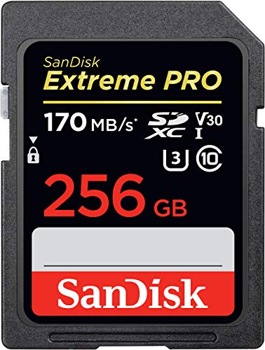 SanDisk Extreme PRO 256GB SDXC Memory Card up to 170MB/s, Class 10, U3, V30