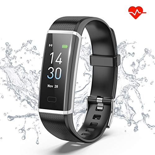 Fitness Armband mit Pulsmesser, IP68 Wasserdicht Fitness Tracker Aktivitäts tracker Pulsuhren Smartwatch Sportuhr Schrittzähler Uhr Vibrationsalarm Anruf SMS Für Android & iOS