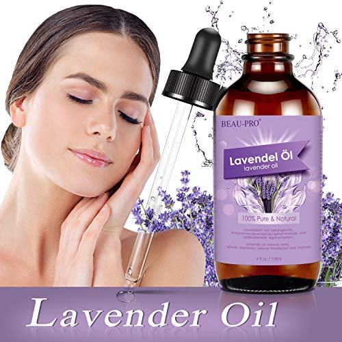 Lavendelöl 118ml, MANSI 100% Reines und Natürliches Unverdünnt Bio ätherische öle, Massageöl und Duftöl für Aromatherapie, Massage, Schlafhilfe