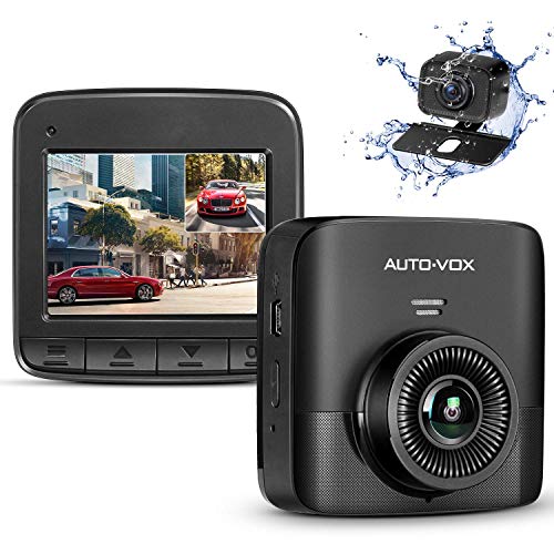 AUTO-VOX FHD 1520P Dual Dashcam, Autokamera Vorne und Hinten mit AHD720P Rückfahrkamera, 2,4' LCD Bildschirm, Nachtsicht, G-Sensor, Loop-Aufnahme, Bewegungserkennung, Parküberwachung, WDR