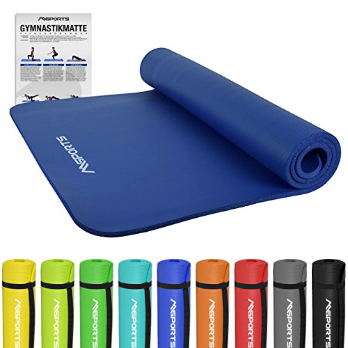 Gymnastikmatte Premium | inkl. Übungsposter | Hautfreundliche - Phthalatfreie Fitnessmatte - Königsblau - 190 x 100 x 1,5 cm - sehr weich - extra dick | Yogamatte