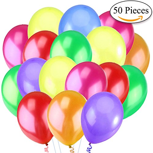Jonami 50 Mehrfarbige Luftballons Bunt Helium - Ballon Bunte Latex Premiumqualität Ø ca. 36 cm / 14' Partyballon Bunte 3,2 g Deko / Dekoration fur Geburstags