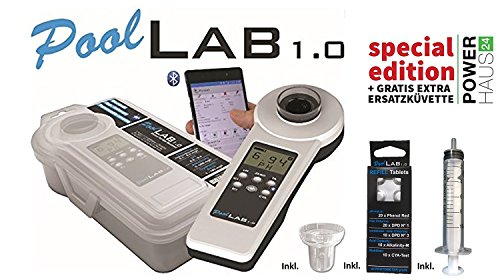 Special Edition: Elektronischer Poolwasser-Tester PoolLab 1.0, 9 in 1 mit Ersatzküvette