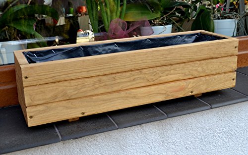 NEU Pflanzkasten aus Holz TOP Pflanzkübel Garten Terrasse fertig montiert D6 Eiche (Länge 90 cm)