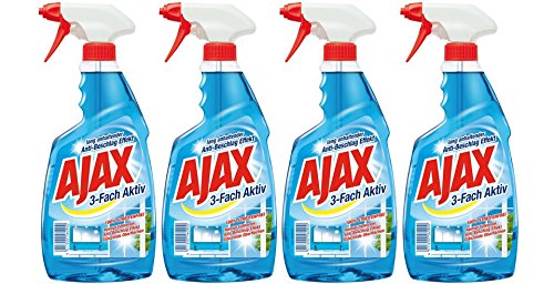 Ajax Glasreiniger mit Sprühpistole, 4er Pack (4 x 500 ml)