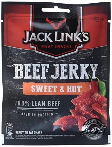 Jack Links Beef Jerky Sweet & Hot - Proteinreiches Trockenfleisch vom Rind - Getrocknetes High Protein Dörrfleisch - 6er Pack (6 x 40 g)