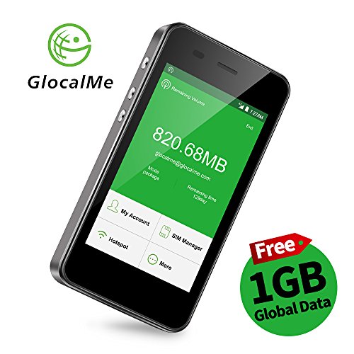 GlocalMe G3 4G LTE mobiler Hotspot mobiler Wlan MiFi mit Powerbankfunktion, mit 1 GB globalen Daten, Simlock-frei, ohne Roaming-Gebühren, verwendbar in über 100 Ländern und Regionen, kompatibel mit Smartphones, Tablets, Laptops