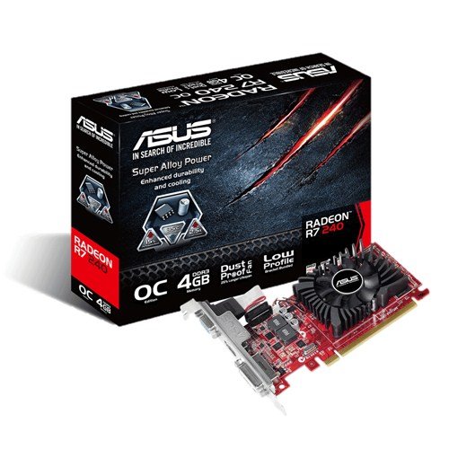Asus R7240-OC-4GD3-L AMD Gaming Grafikkarte (PCIe 3.0 x16, 4GB DDR3 Speicher, HDMI, DVI)