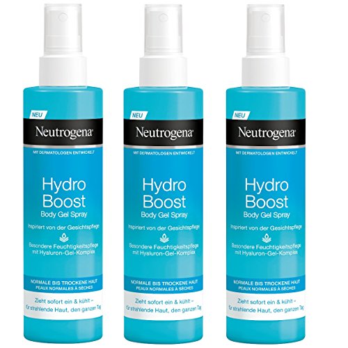 Neutrogena Hydro Boost Body Gel Spray - Erfrischendes und ultra-leichtes Body Spray mit Hyaluron - 3 x 200ml