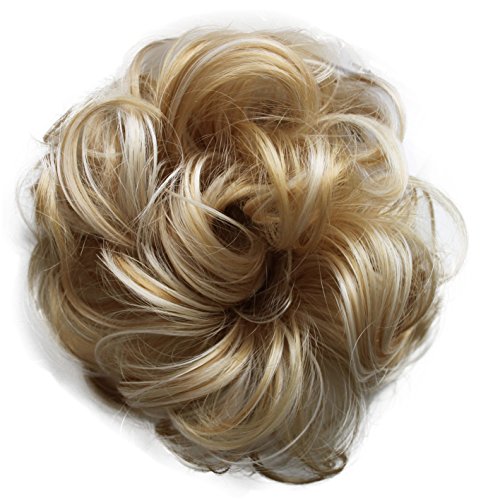 PRETTYSHOP Haarteil Haargummi Hochsteckfrisuren unordentlicher Dutt gewellt VOLUMINÖS blond mix #86Ah613 G30A