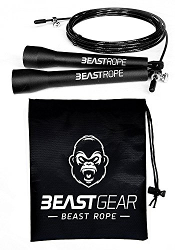 Springseil von Beast Gear – Speed Rope Für Fitness, Ausdauer & Abnehmen. Ideal für Boxen, MMA, Crossfit, HIIT, Intervalltraining & Double Unders