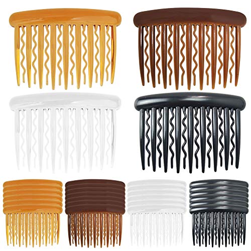 24 Stück Haarspange Kämme,Hair Combs Slides 4 Farben Kunststoff Haarkämme für feines Haar und Brautschleier