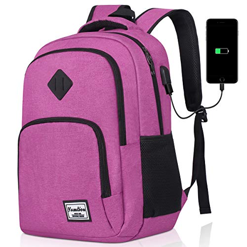 YAMTION Schulrucksack für Damen and Mädchen,Laptop Rucksack mit 15.6 Zoll Laptopfach für Schule Arbeit Reisen