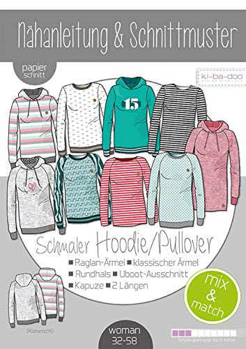 Papierschnittmuster Mix&Match Sweater/Hoodie Schnittmuster und Anleitung als Broschüre Größe 32-58