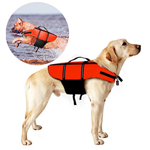 Hundeschwimmweste, Poppypet Doggy Aqua-Top Schwimmweste Schwimmtraining für Hunde, Orange