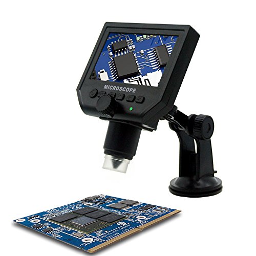 KKmoon Digital Tragbar HD 3.6 Megapixel Mikroskope mit 1-600 X 4.3 Zoll LCD Bildschirm Auflösung 1080P 720P VGA Einstellabr, Video Kamera Recorder mit Eingebaut Wiederaufladbar Lithium Batterie