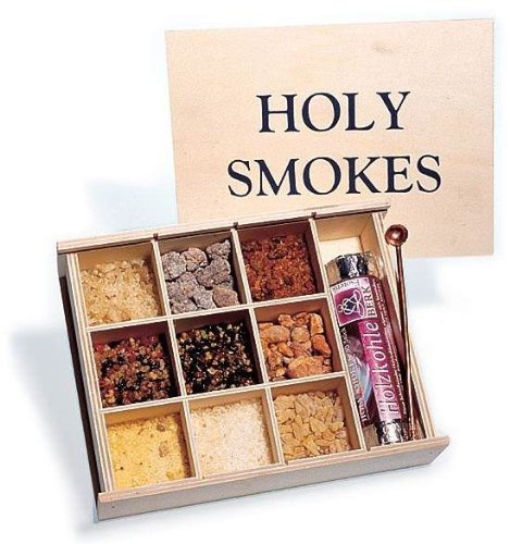 'Holy Smokes' Geschenkset Räucherkiste  9 edle Weihrauchsorten  mit Räucherkohle, Kupferlöffel und Anleitung  Edler Duft für Ihr Zuhause