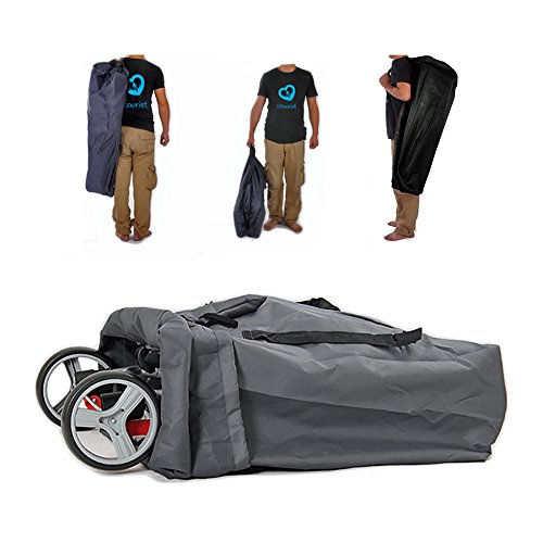 liltourist Kinderwagen Transporttasche, Reisetasche mit Trageriemen, Schutztasche (schwarz)