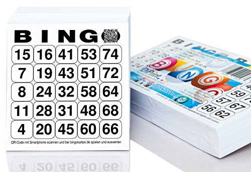 500 Bingo Karten / Bingo Lose System 25 aus 75 (10,5 x 11 cm)