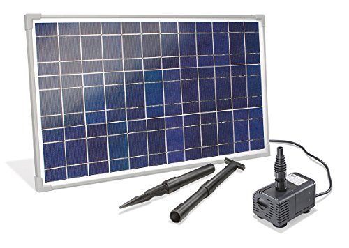 Solar Bachlaufset 25 Watt Solarmodul 1600 l/h Förderleistung 2,3 m Förderhöhe Komplettset Gartenteich, 101018
