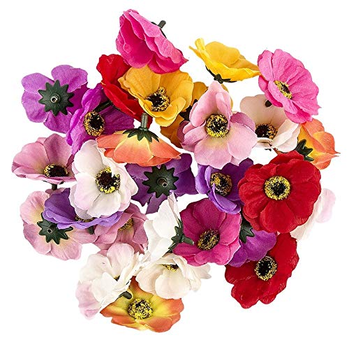 Ideen mit Herz Deko-Blüten, Kunstblumen, Blüten-Köpfe, Verschiedene Sorten, ca. Ø 4-5 cm