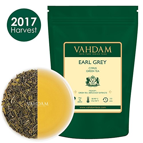 Earl Grey Grüne Tee Blätter aus dem Himalaya (100 Tassen), Aromatisch & Köstlich, Premium Grüner Tee aus Darjeeling, gemischt mit natürlichem Bergamotte Extrakt, direkt aus Green Tea, 100g (Set of 2)