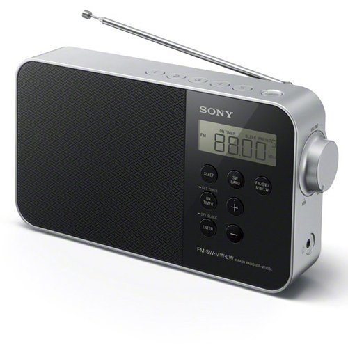 Sony ICF-M780 Tragbares, digitales Uhrenradio(UKW/KW/MW/LW-Tuner, LED-Beleuchtung, Alarmfunktion, Netzteil- oder Batteriebetrieb) schwarz