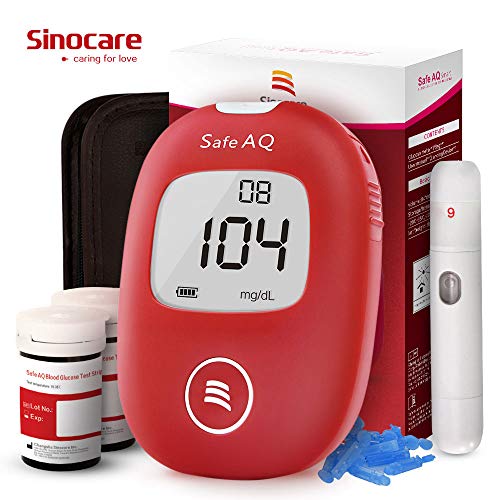 Blutzuckermessgerät Set Codefree - Safe AQ Smart - mit 50 Teststreifen 50 Lanzette Stechhilfe - mit deutscher Bedienungsanleitung für Diabetes mg/dL