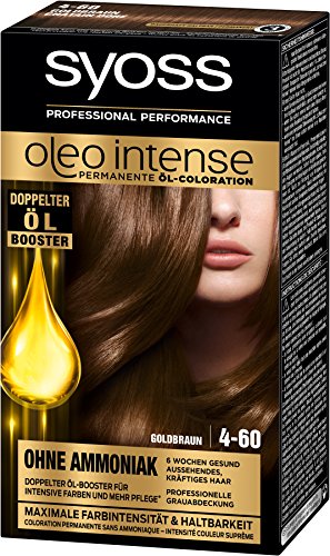 Syoss Oleo Intense Haarfarbe, 4-60 Goldbraun, 3er Pack (3 x 115 ml)