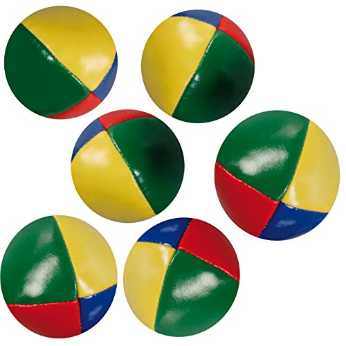 6 Stück Jonglierbälle Ø 60mm für Anfänger geeignet Jonglierball Füllung aus Granulat Wasserabweisend Robustes Kunstleder Jonglier-Set zur Jonglage für Kinder und Erwachsene