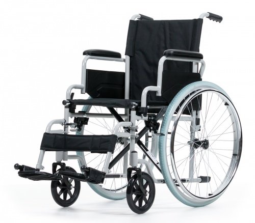 Rollstuhl Karibu Standardrollstuhl schmal Klappbar Fußstützen abnehmbar, Armlehne schwenkbar Größe 51 cm